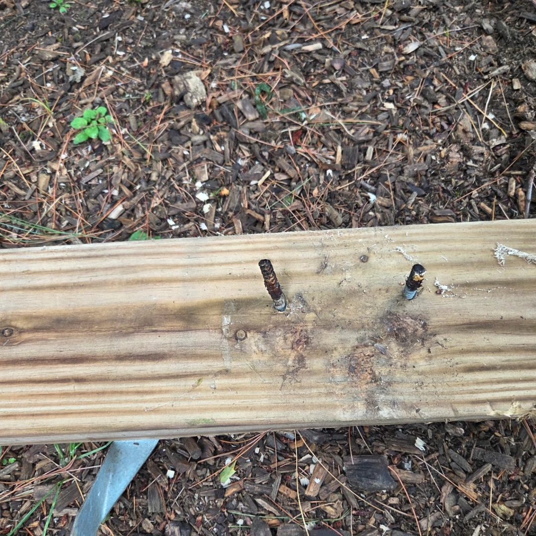 Treehouse hardware detail installed on wood
